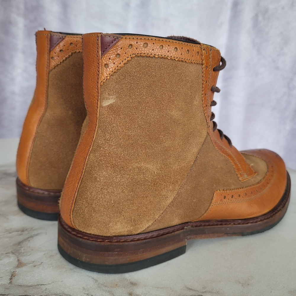 Ted Baker MIYLAN Wingtip Lace Up Boots Men's Size 11 Tan Brown - Picture 8 of 16